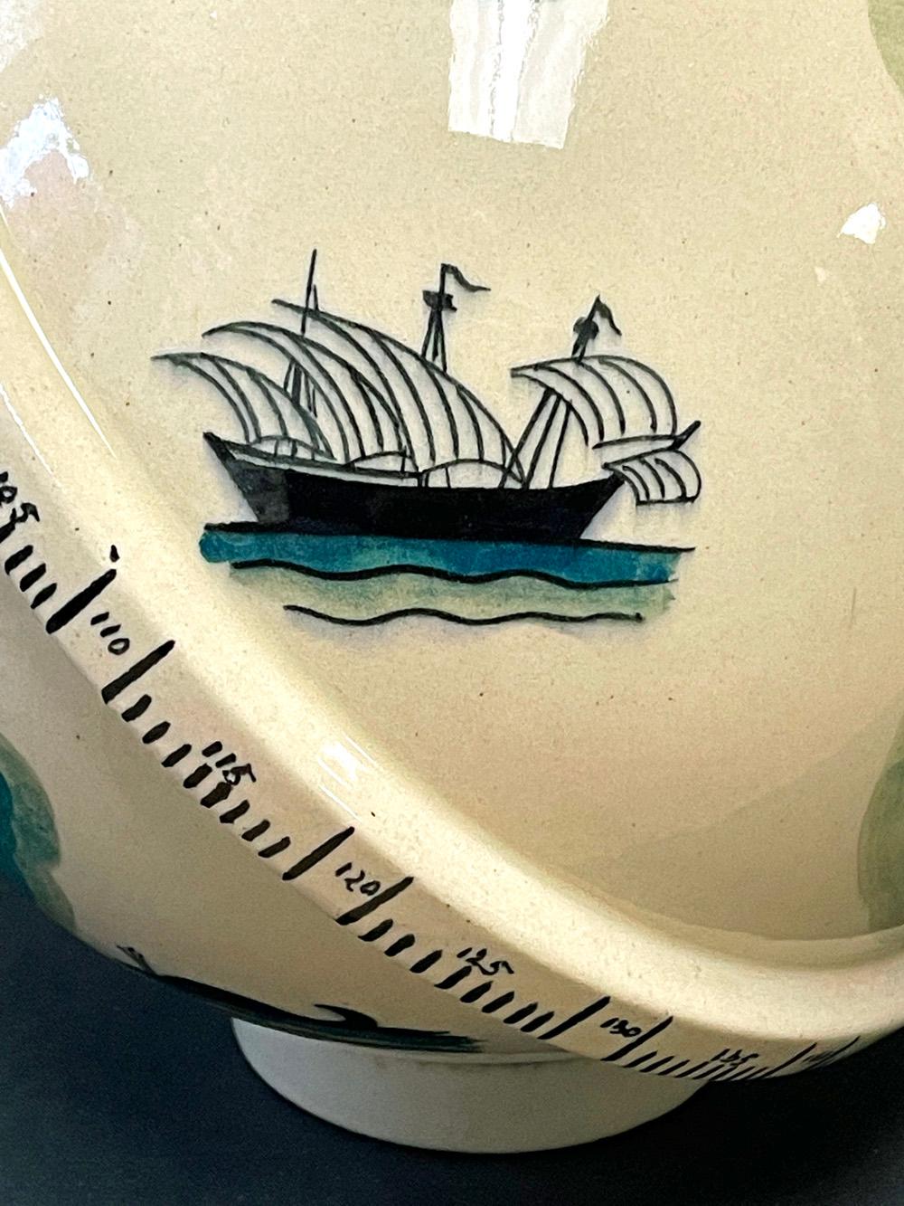 Art Deco Globe Vase / Lamp Base by Lallemant with Symbols of Land and Sea In Good Condition In Philadelphia, PA