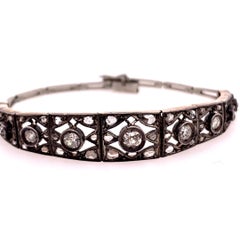 Art Deco Gold 1 Approximate Carat Natural Old Mine Diamond circa 1910 Bracelet