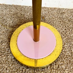 Art Deco Gold and Ceramic Lavender Tulip Floor Lamp