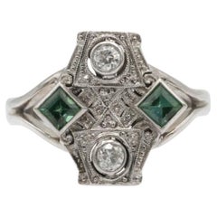 Art Deco gold and platinum ring with diamonds and tourmalines, 1920s/1930s