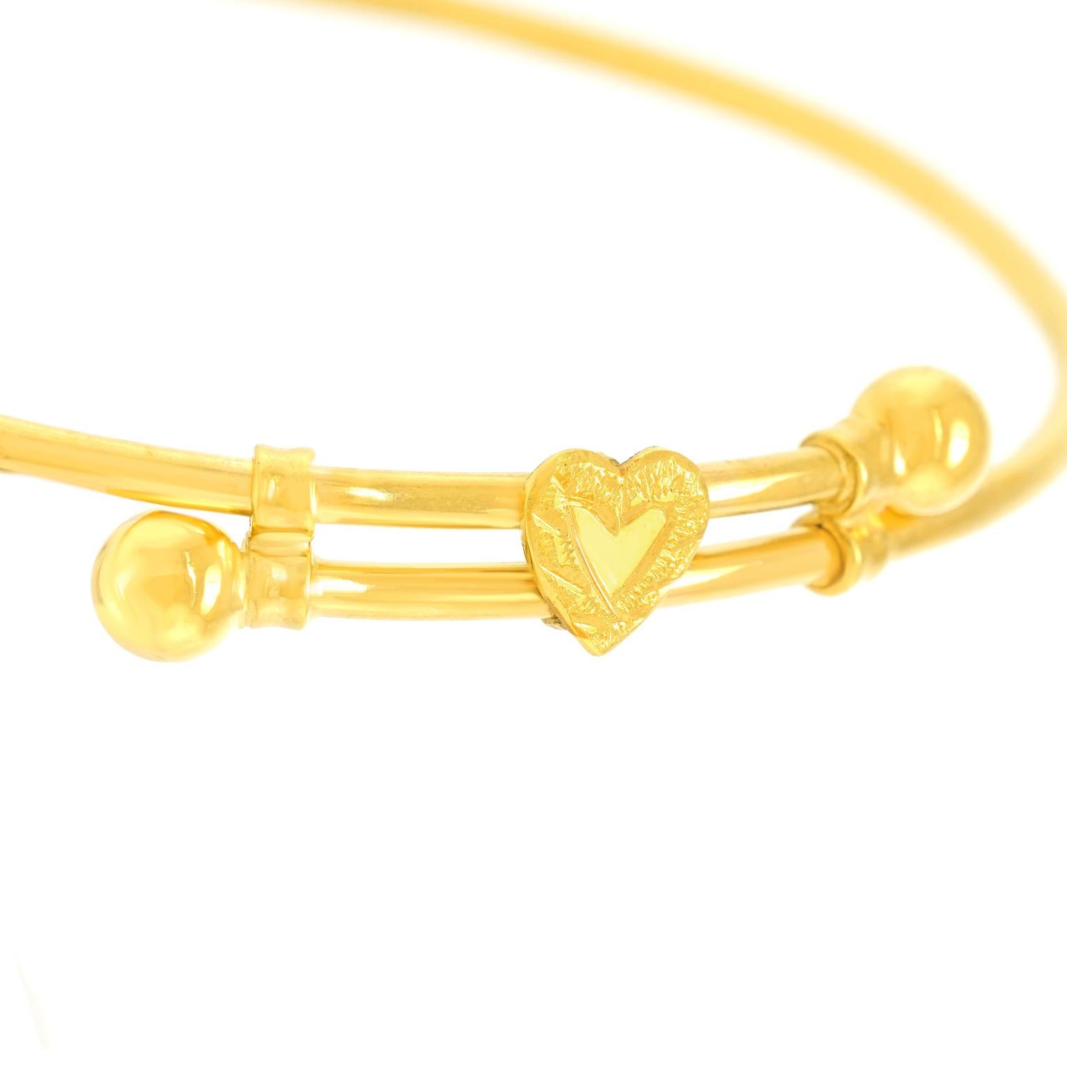 Art Deco Gold Bangle For Sale 1