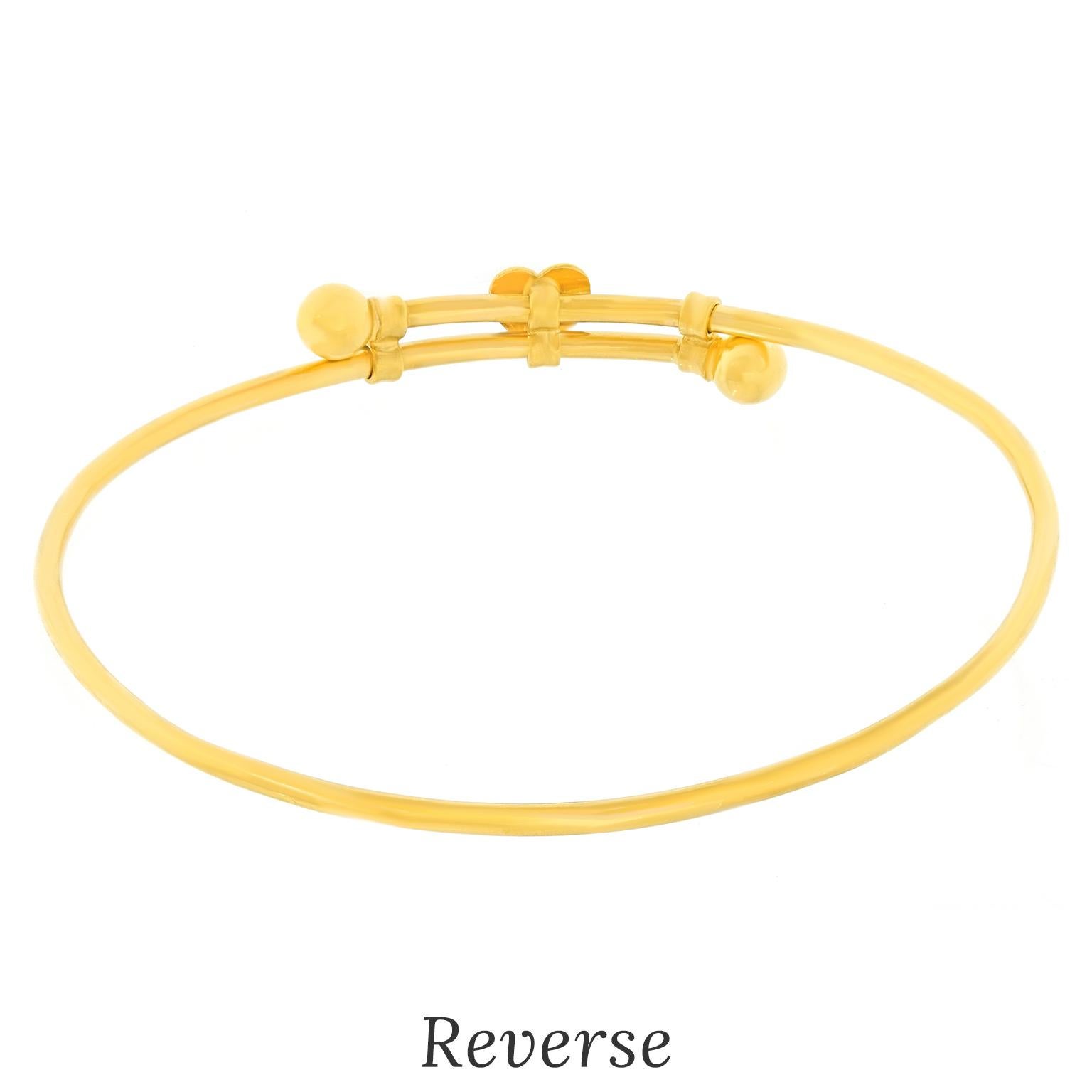 Art Deco Gold Bangle For Sale 3