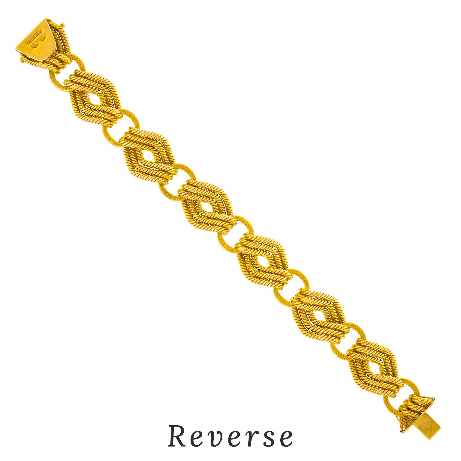 Art Deco Gold Bracelet For Sale 3