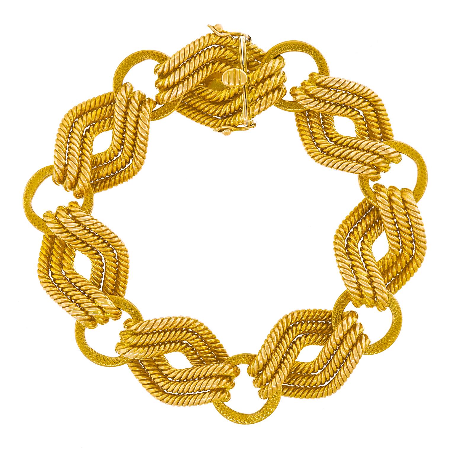 Art Deco Gold Bracelet For Sale 4