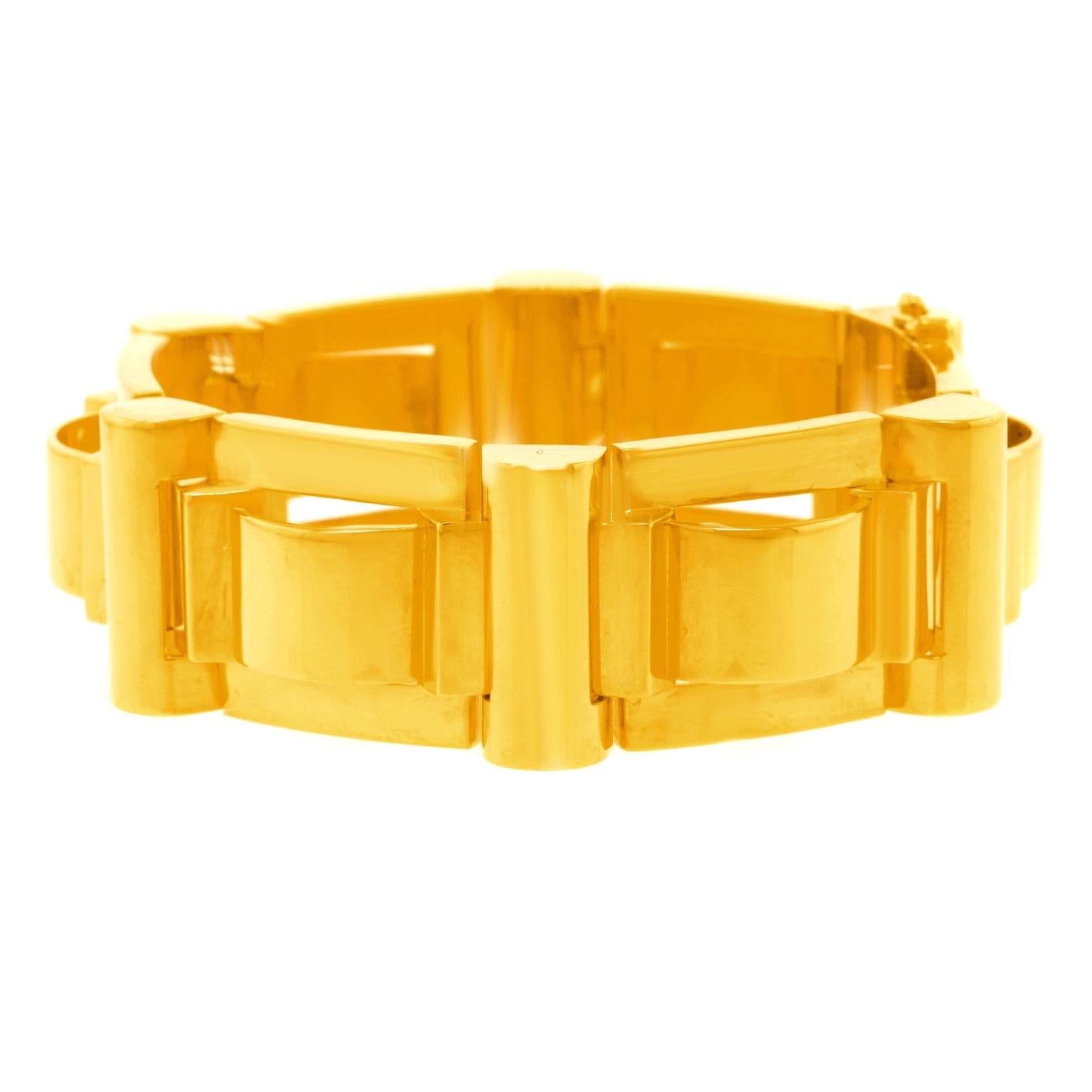 Art Deco Gold Bracelet For Sale 7