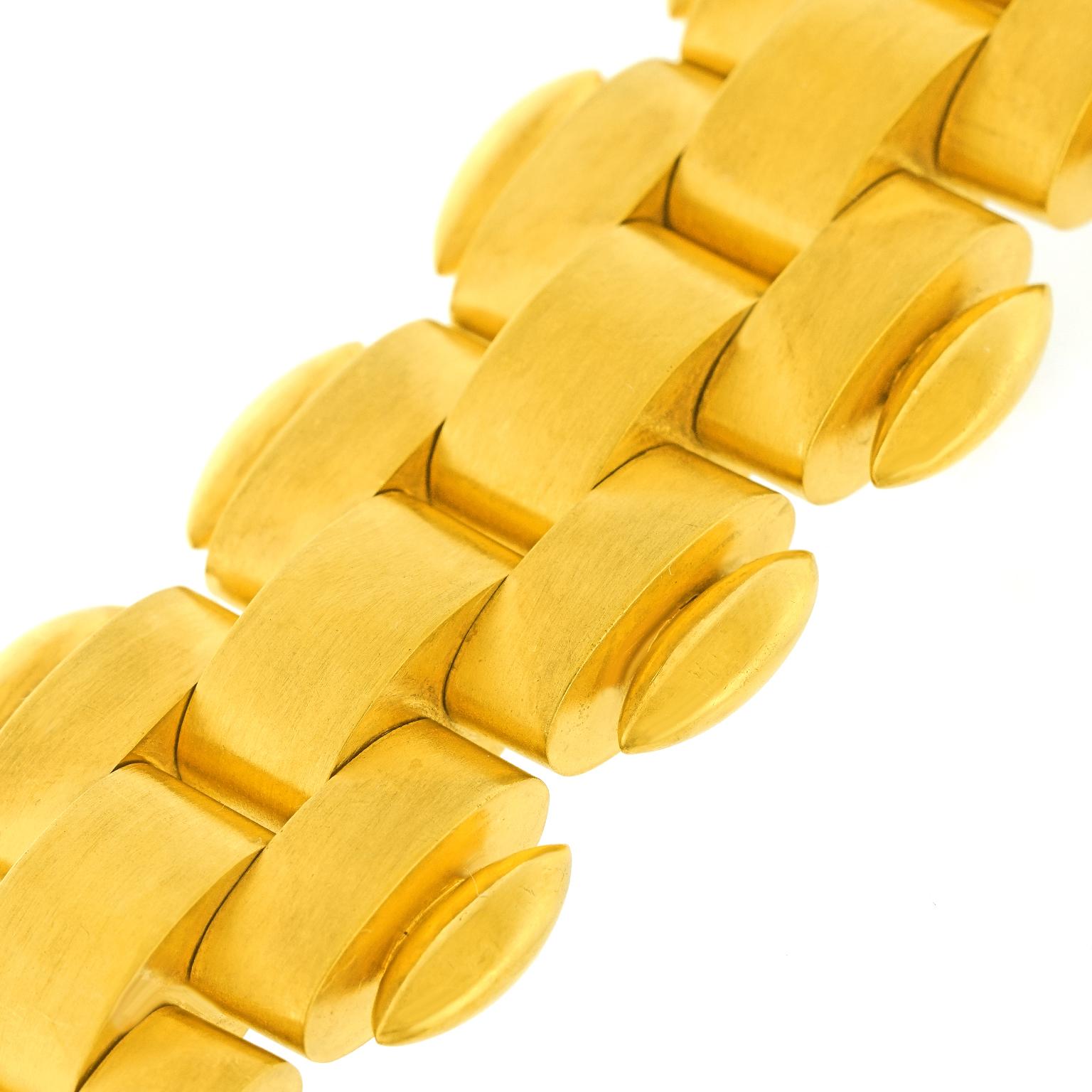 Bracelet en or art déco Unisexe en vente