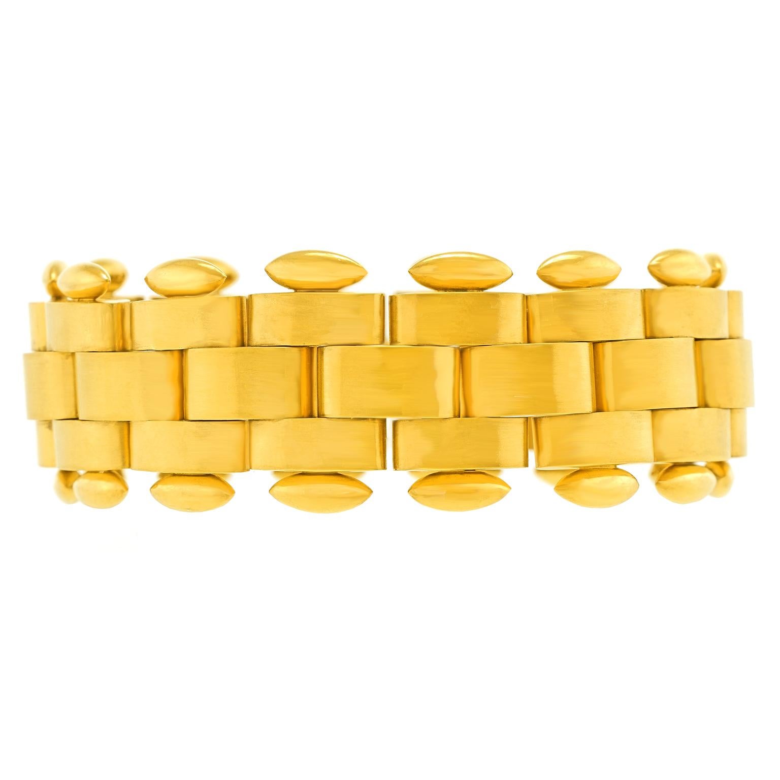 Bracelet en or art déco en vente 3