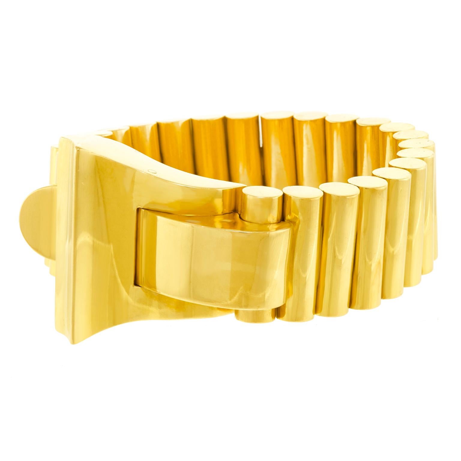 Art Deco Gold Bracelet, France In Excellent Condition For Sale In Litchfield, CT