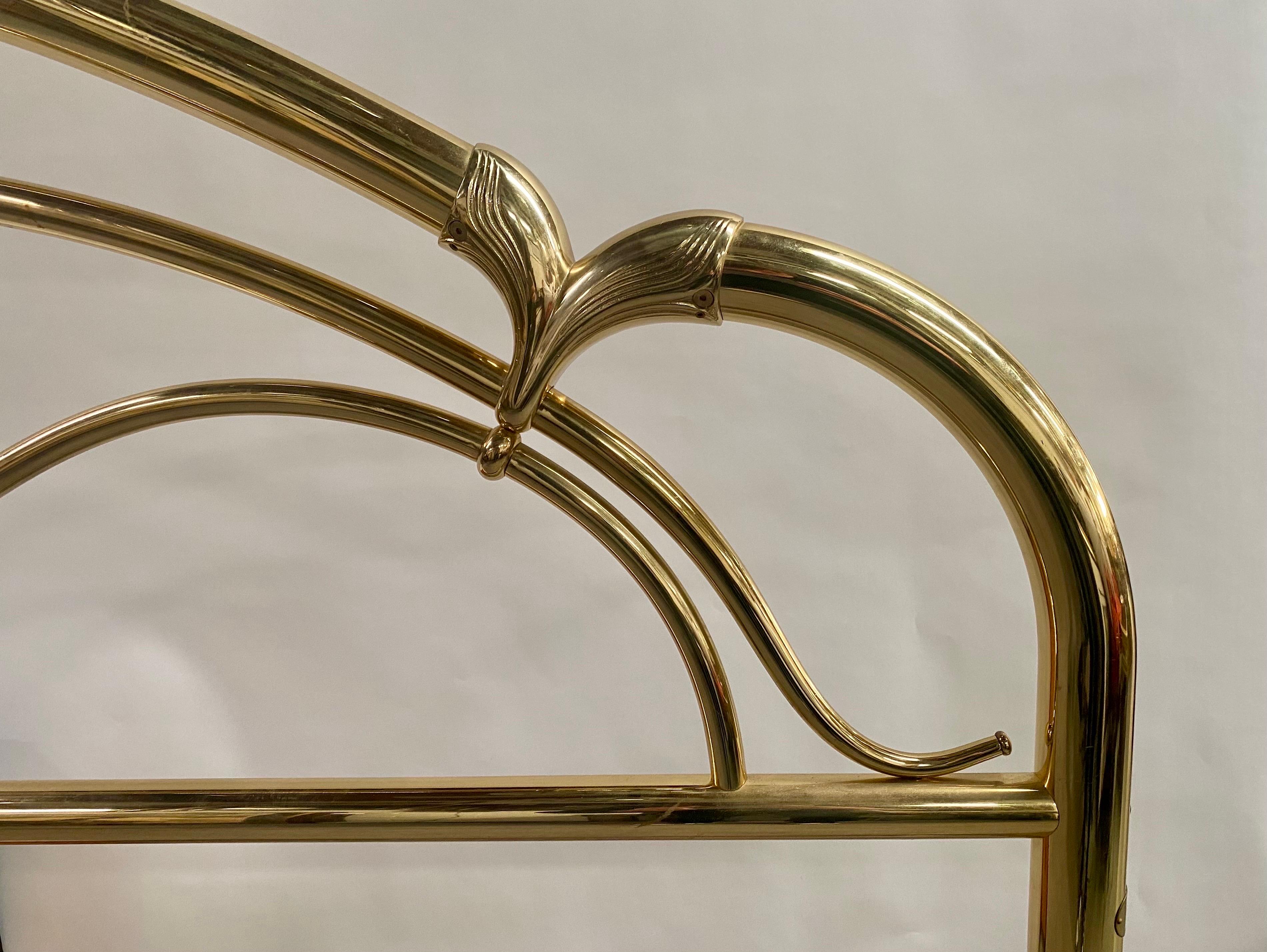 Art Deco Gold Brass Bed Queen Headboard 3