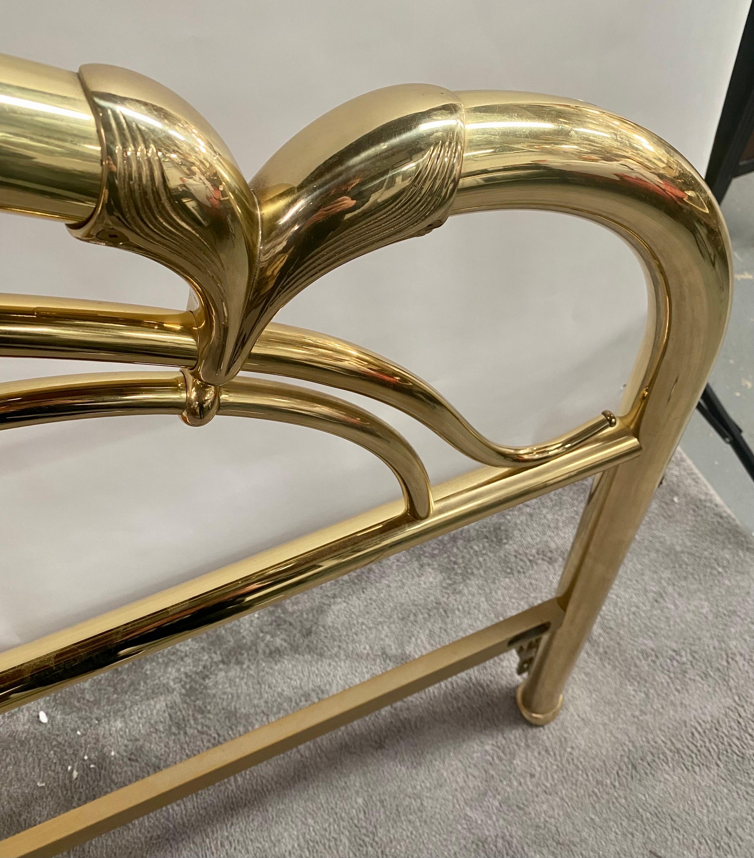 Art Deco Gold Brass Bed Queen Headboard 4