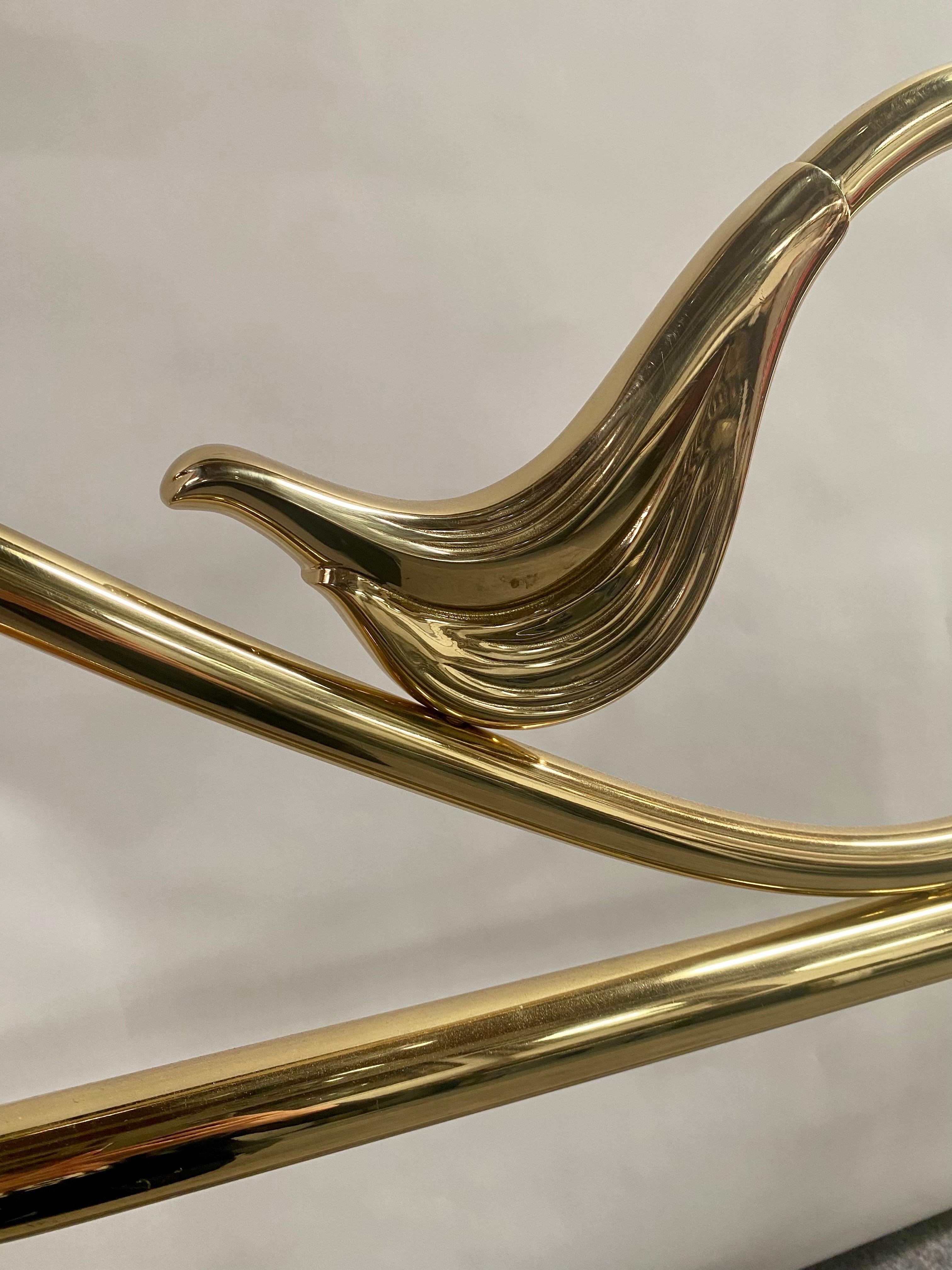 Art Deco Gold Brass Bed Queen Headboard In Good Condition In Plainview, NY