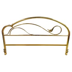 Vintage Art Deco Gold Brass Bed Queen Headboard