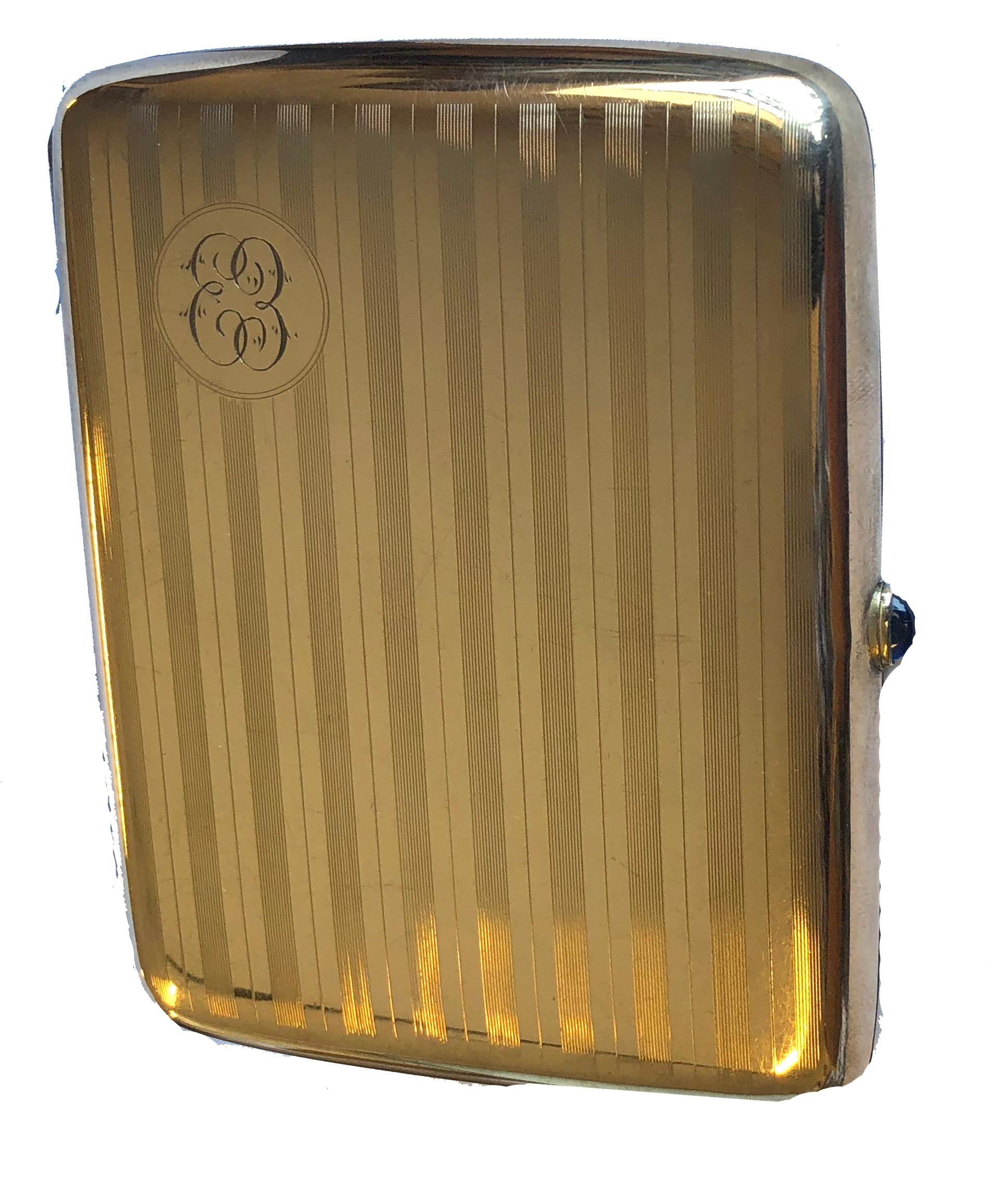 Art Deco Gold Cigarette Case 1918 Victory Xmas WWI 3