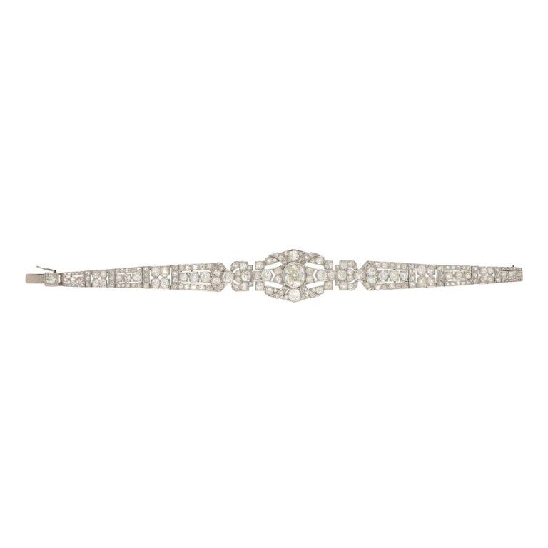 6.50ct Art Deco diamond bracelet, early 1920s For Sale at 1stdibs