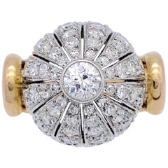 Art Deco Gold Diamond Cocktail Ring