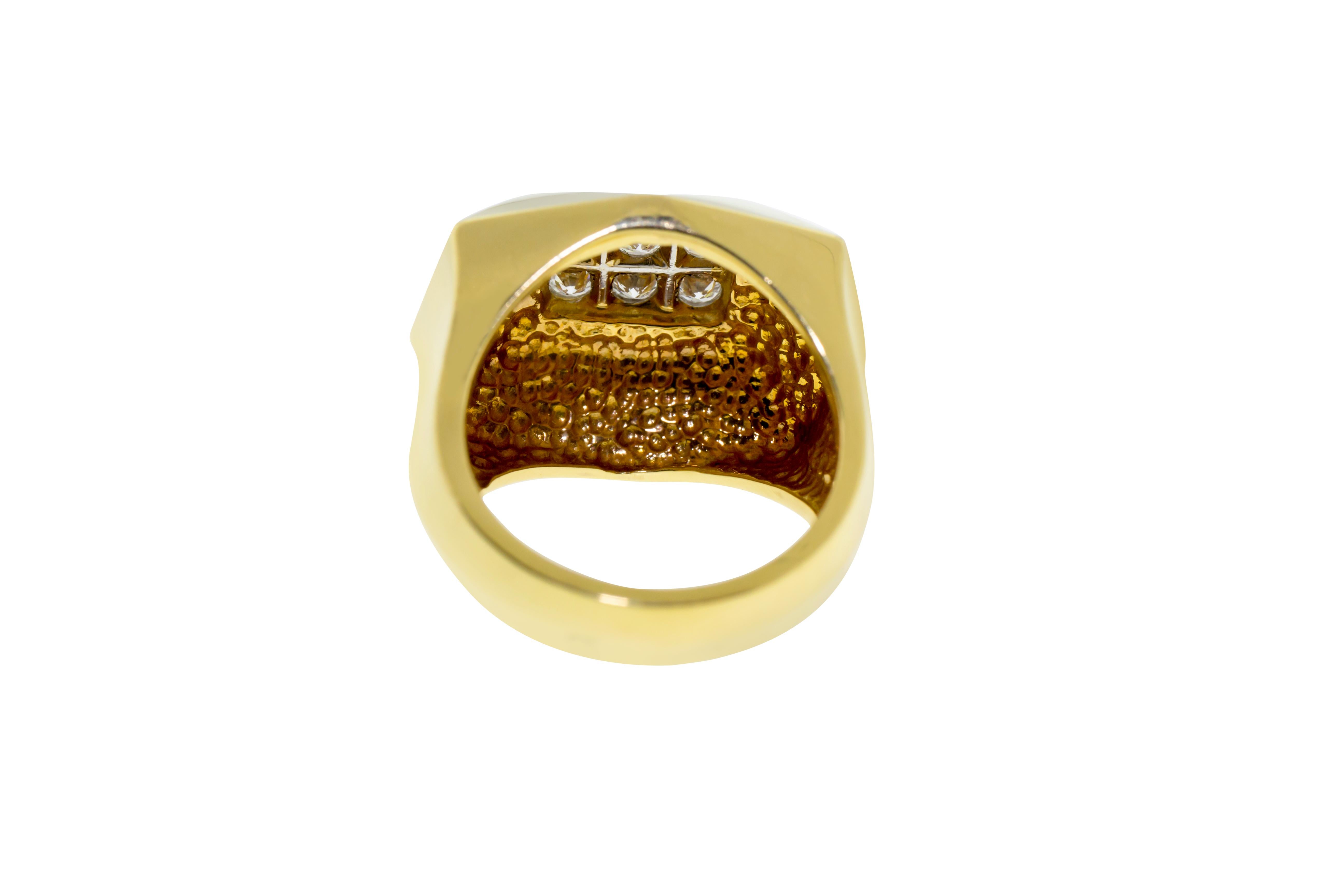Women's or Men's Art Deco Style Gold Diamond Ring For Sale