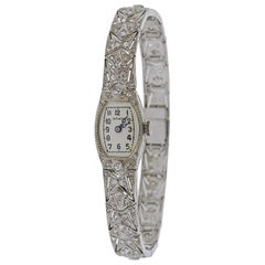 Art Deco Gold Diamond Watch Bracelet