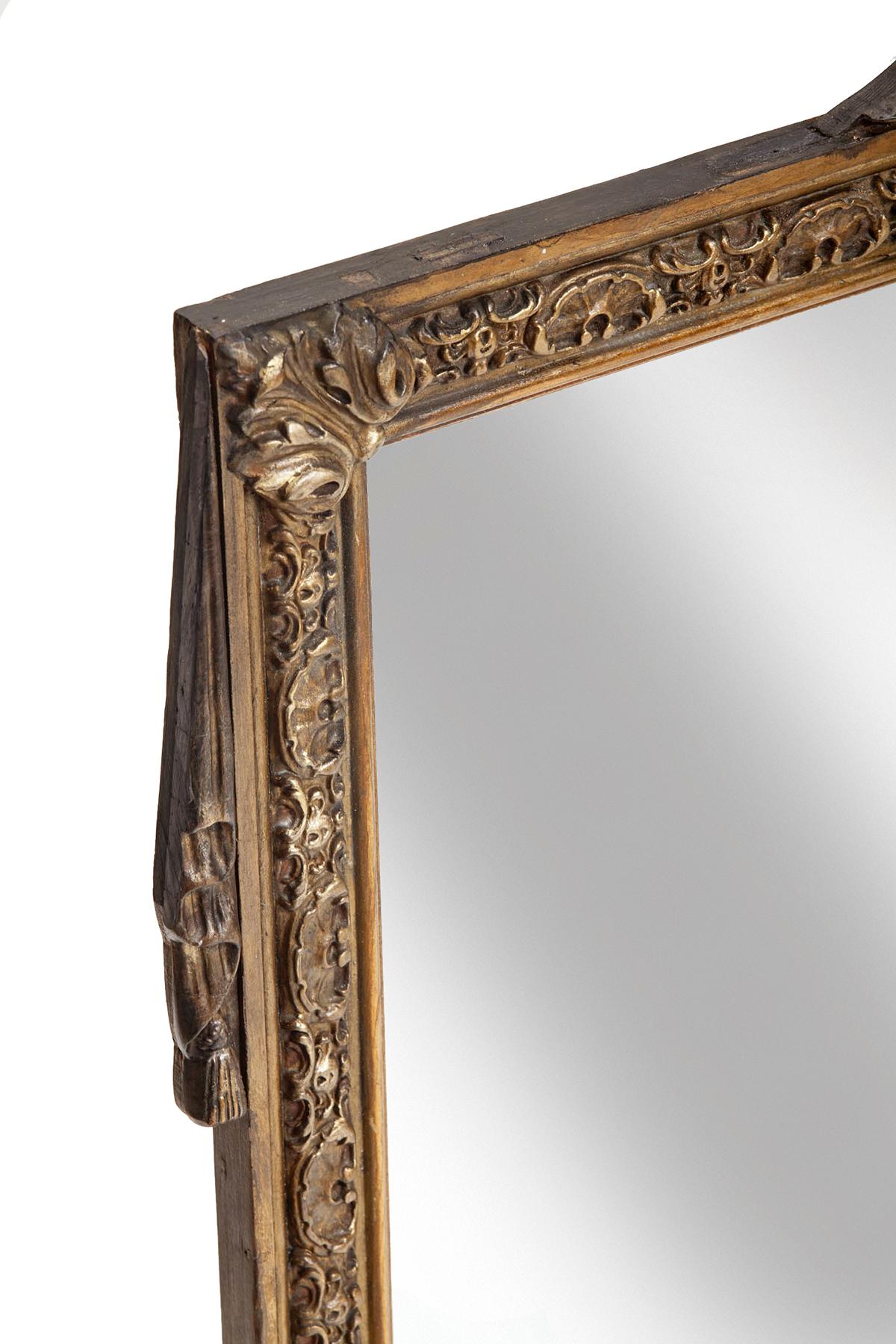Art Deco Gold Entry Mirror w Urn & Swags 3