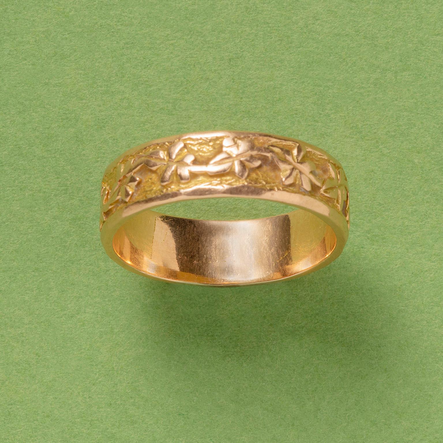 Art Deco Efeu-Ring aus Gold Damen