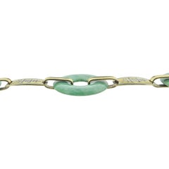 Art Deco Gold Jade Enamel Bracelet