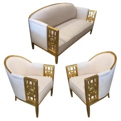 Art Deco Gold Leaf Salon Set by Paul Follot