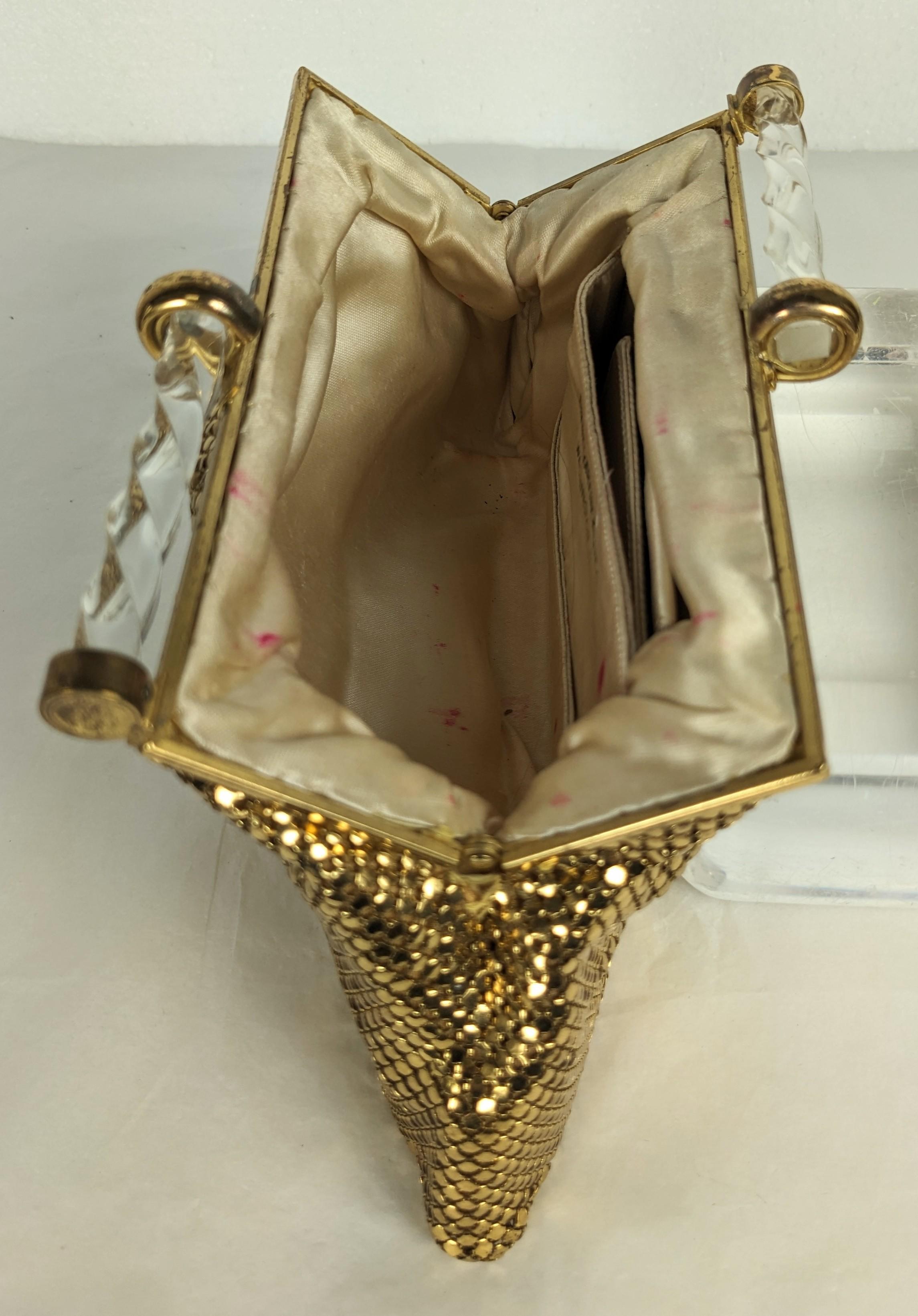 Art Deco Gold Mesh and Lucite Purse For Sale 1
