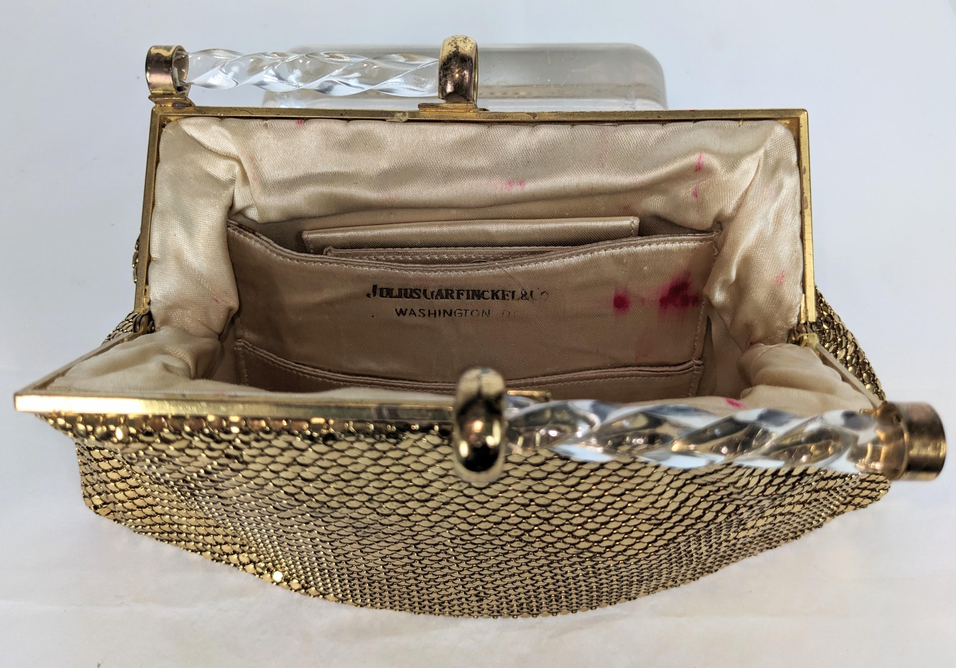 Art Deco Gold Mesh and Lucite Purse For Sale 2