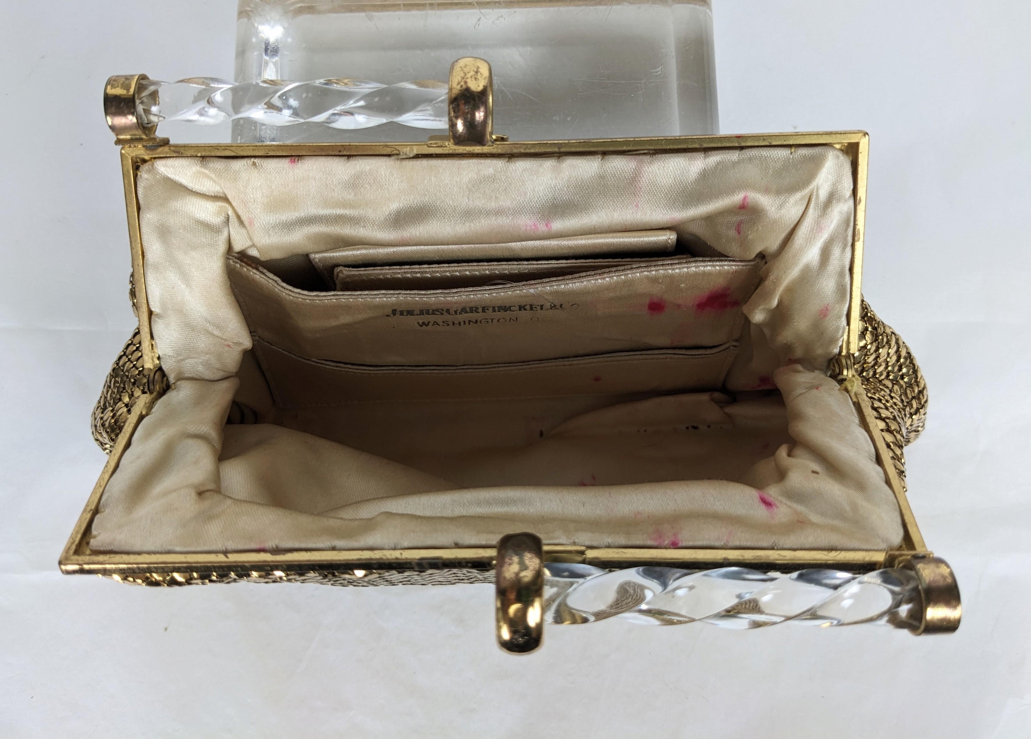 Art Deco Gold Mesh and Lucite Purse For Sale 3