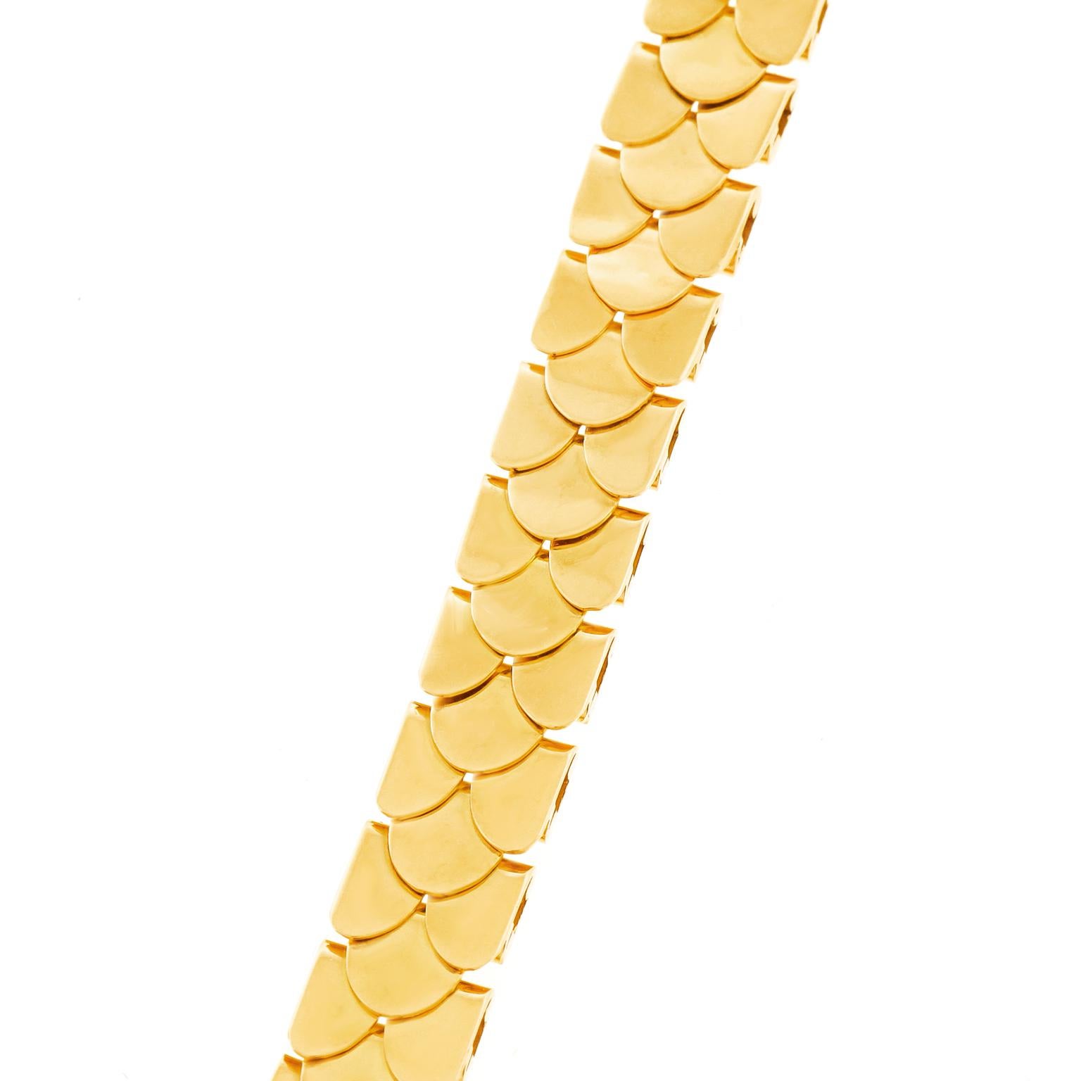 Art Deco Gold Necklace with Tassels 18 Karat, circa 1930s, Swiss 5