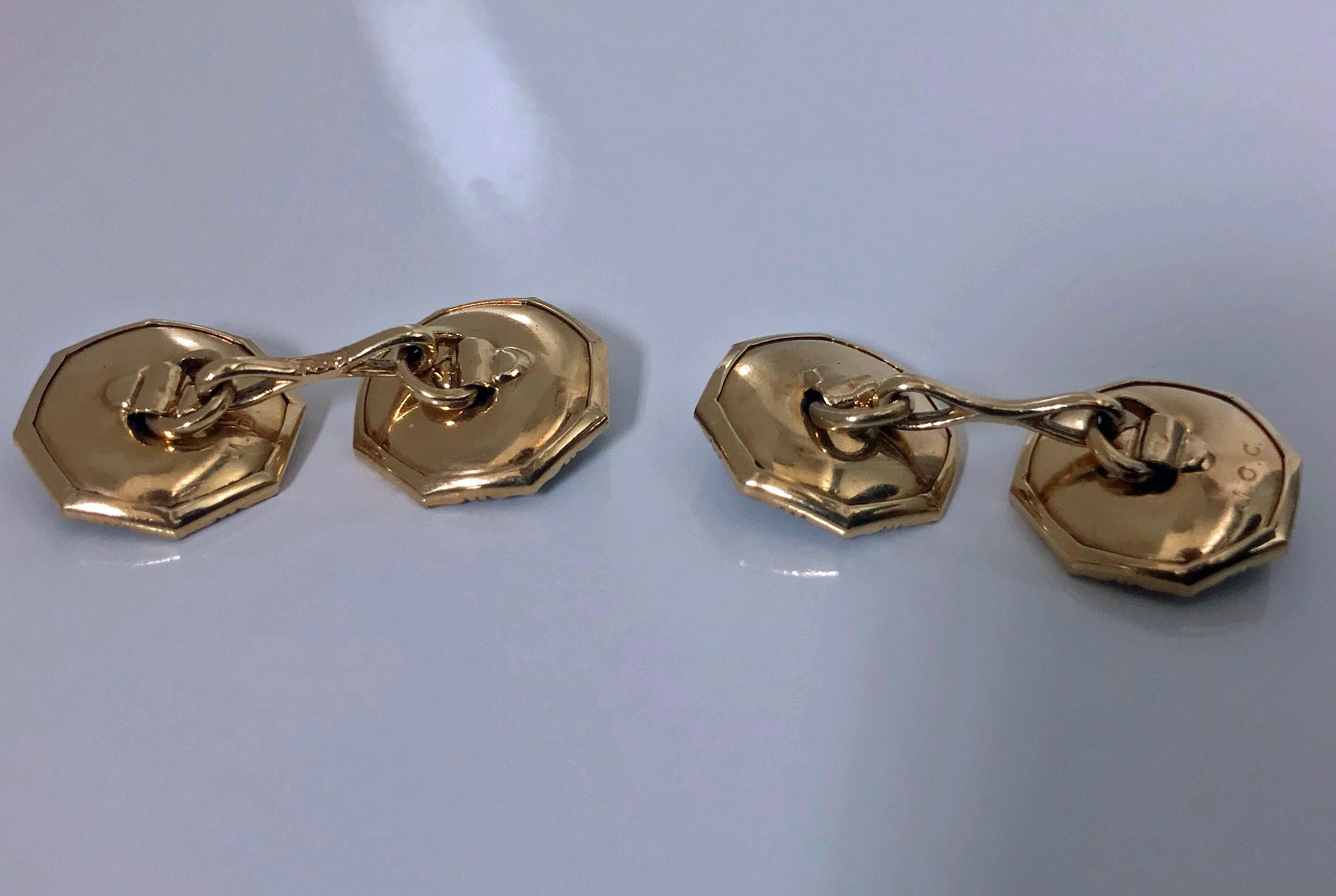 Art Deco Gold Onyx Pearl Tuxedo Set In Good Condition In Toronto, ON