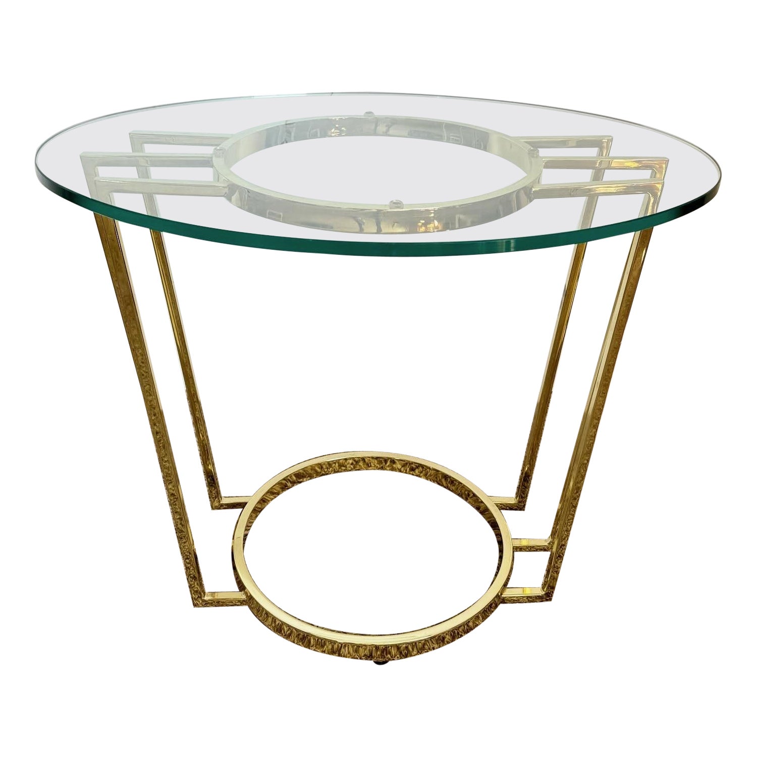 Tavolino ovale in vetro Art Deco Gold