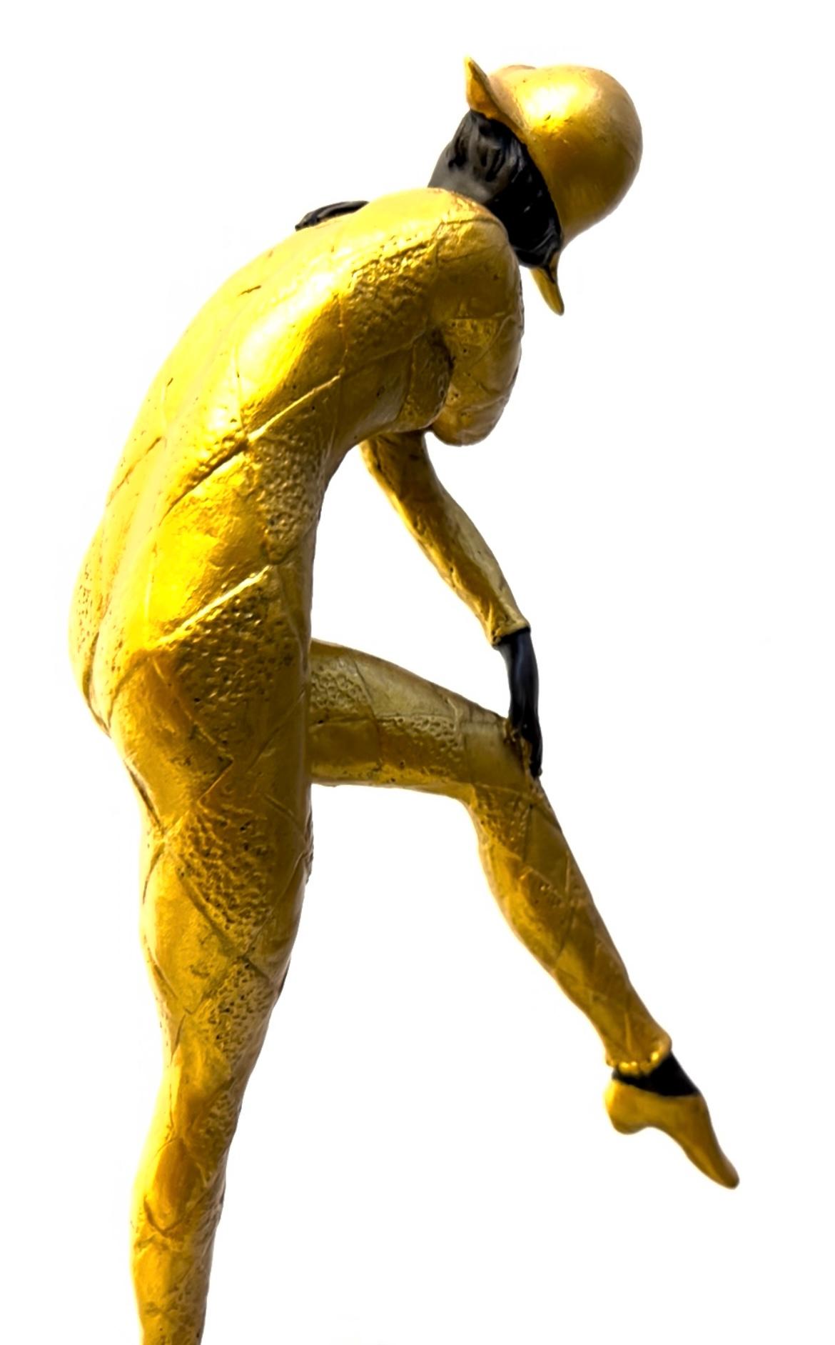 Calco Figura in bronzo dipinto in oro Art Deco 