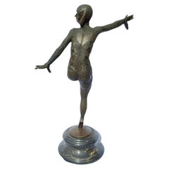 Art Deco Gold Painted Bronze Figure "Phoenician Dancer" by Demetre Chiparus