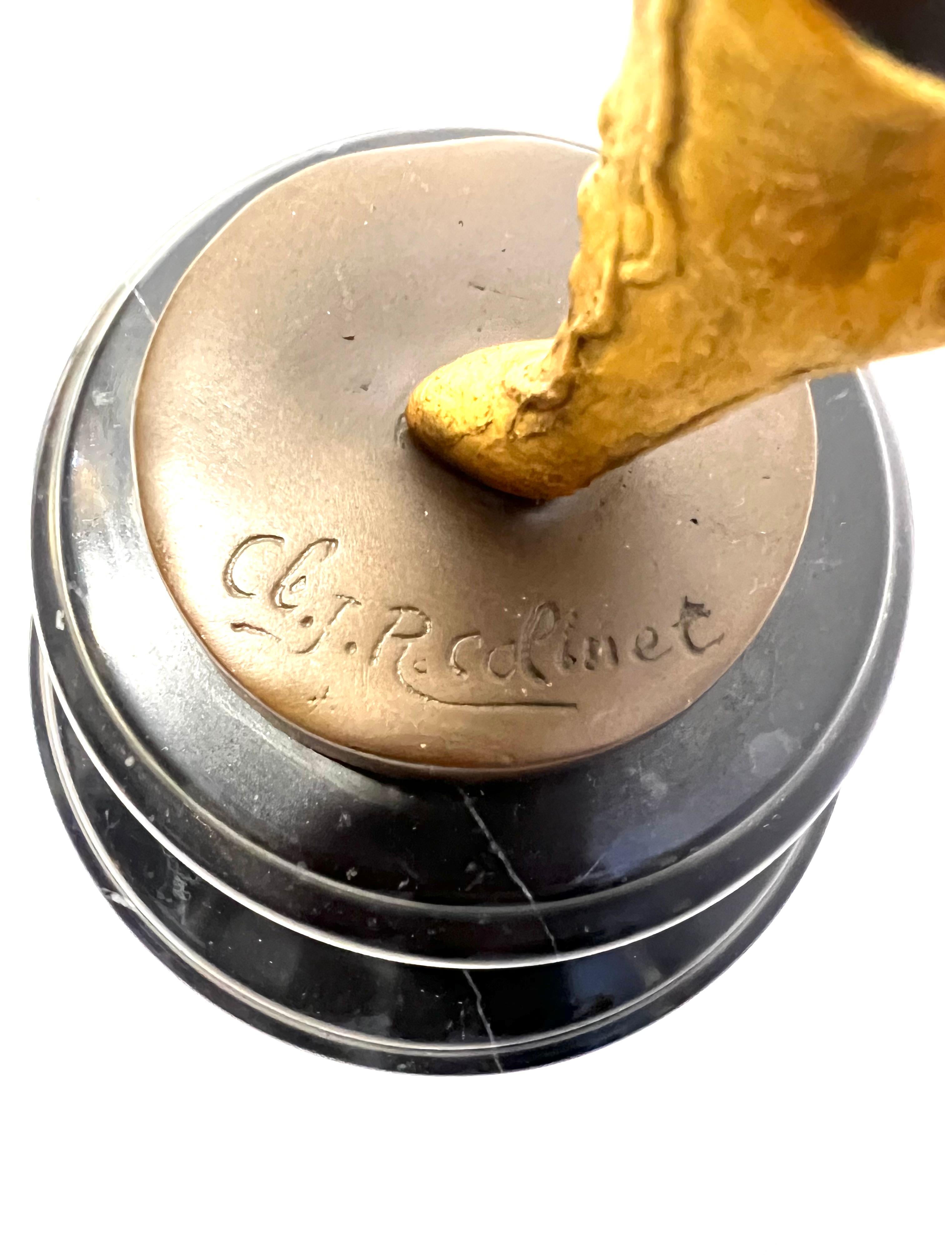 Art Deco Gold bemalte Bronze Römische Tänzerin  Claire Jeanne Roberte Colinet, Claire Jeanne im Angebot 1