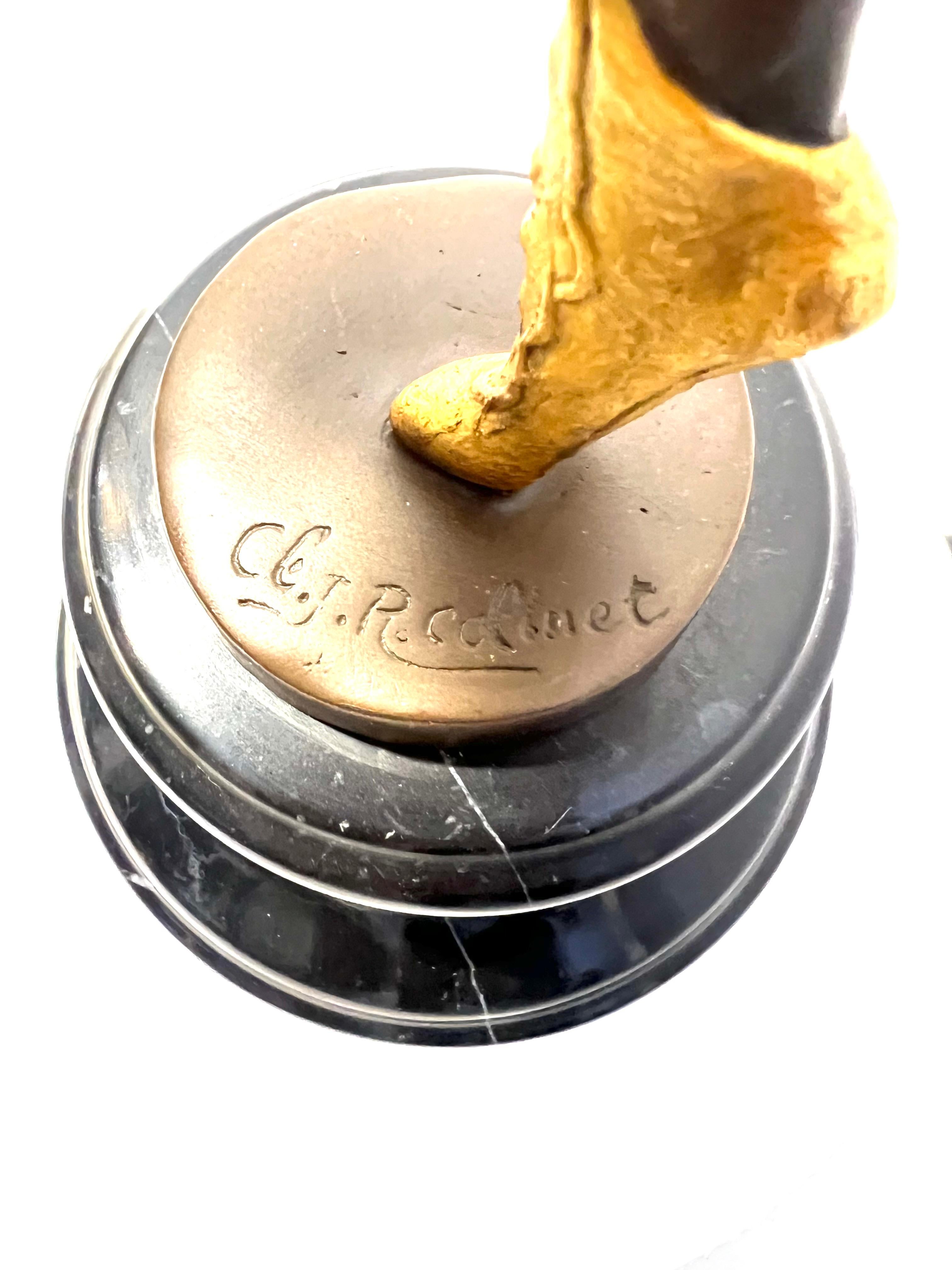 Art Deco Gold bemalte Bronze Römische Tänzerin  Claire Jeanne Roberte Colinet, Claire Jeanne im Angebot 2