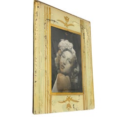 Art Deco Marco con Espejo Pintado de Oro Marco 4x6