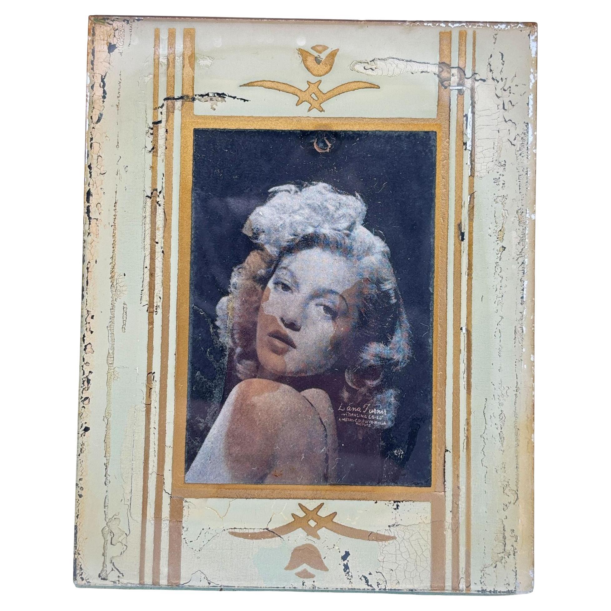 Cornice Art Déco in stile Regency 4x5 con specchio e finitura dorata