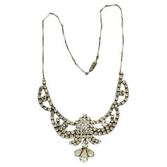 Art Deco Gold Plated Rhinestone Necklace