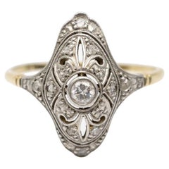 Art Deco Gold Ring With Diamonds, Western Europe, Circa 1930s.