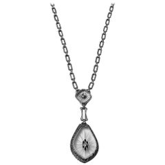 Art Deco Gold Rock Crystal Diamond Necklace Art Deco Gold Rock Crystal Diamond Necklace