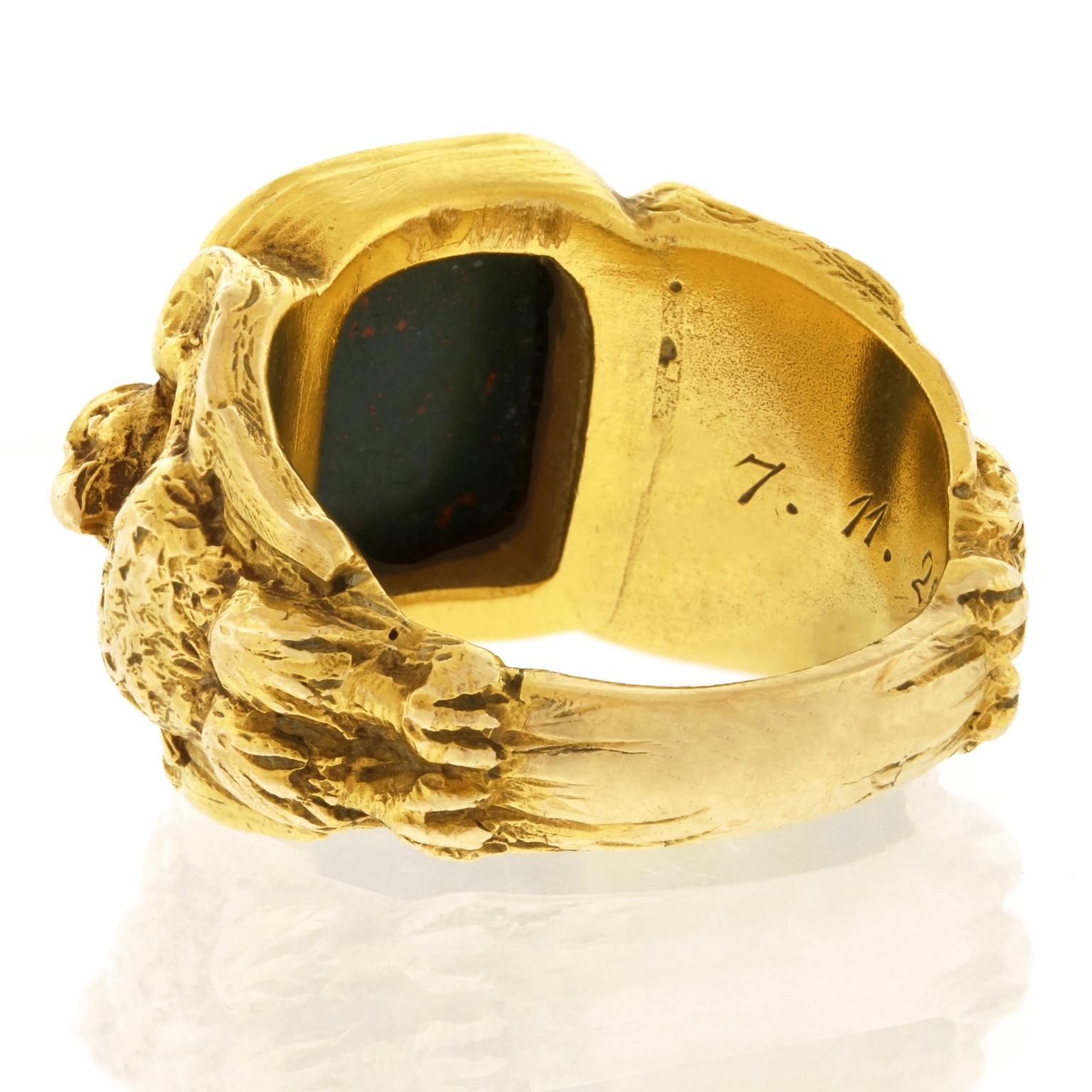 Art Deco Gold Signet Ring 7