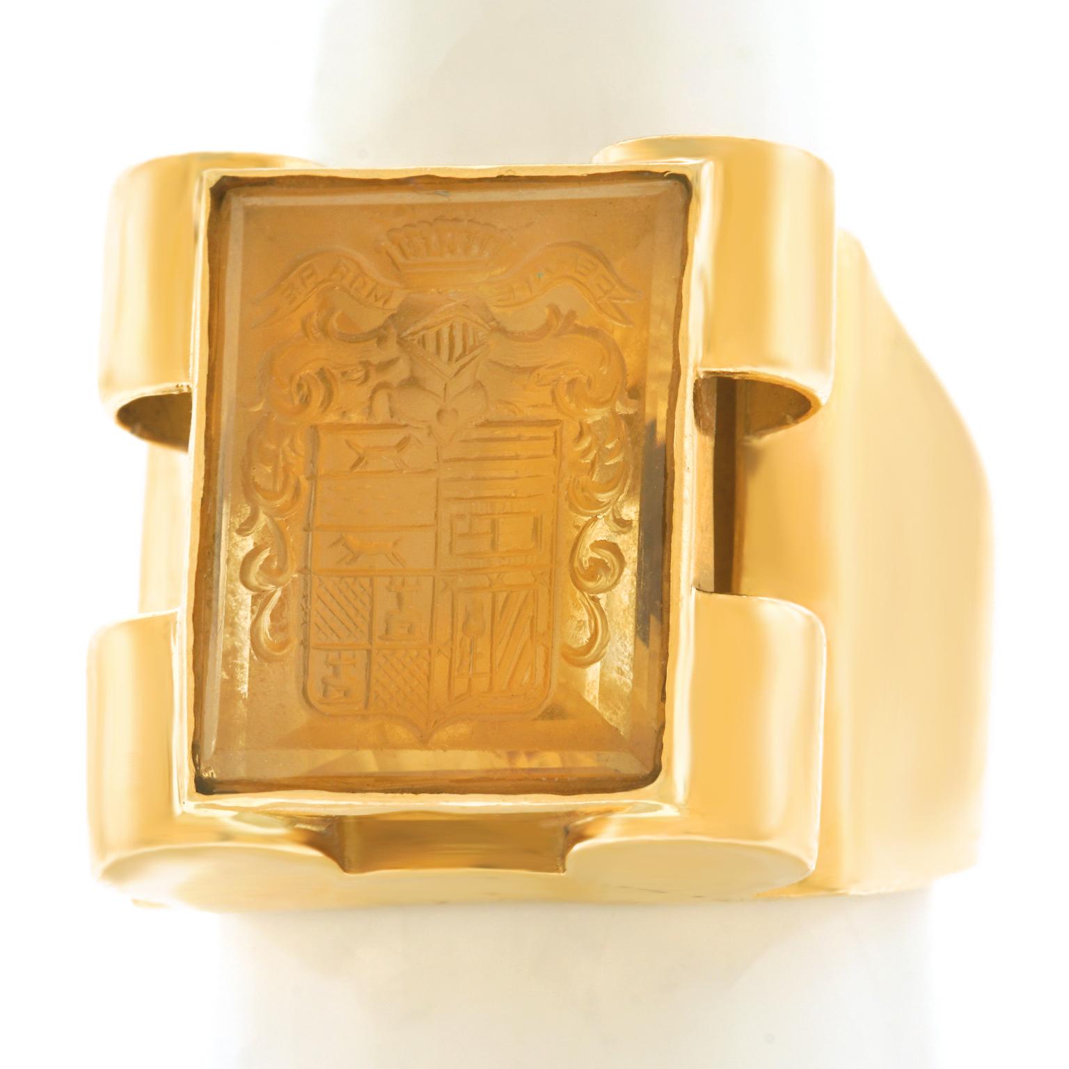 Art Deco Gold Signet Ring 5