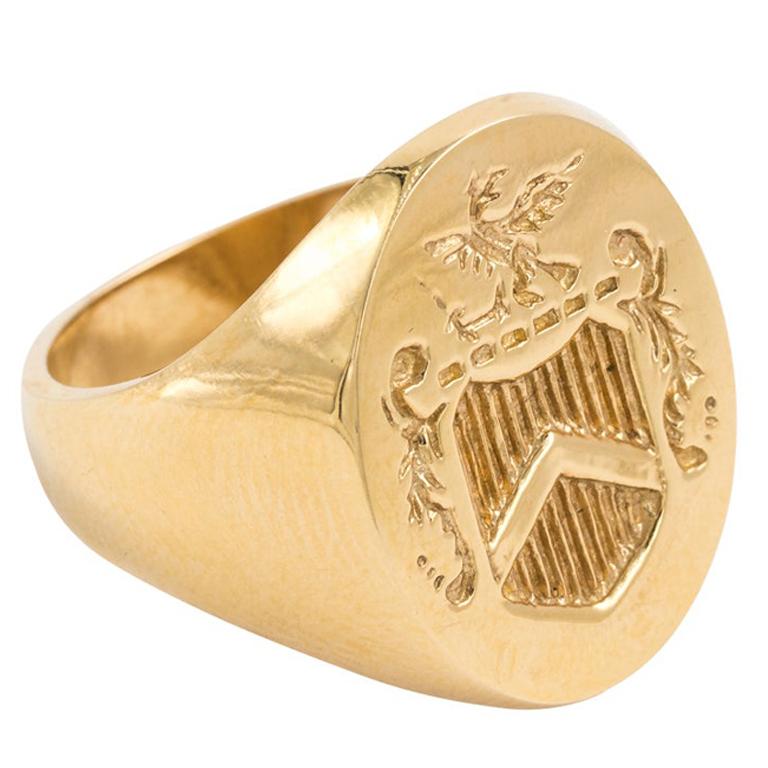 Art Deco Gold Signet Ring at 1stDibs | art nouveau signet ring