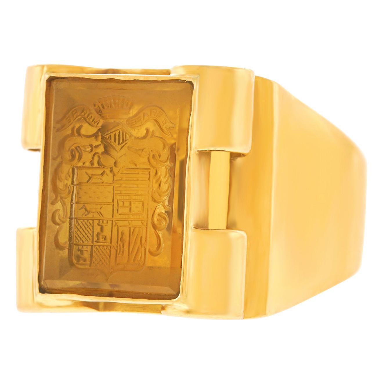 Art Deco Gold Signet Ring