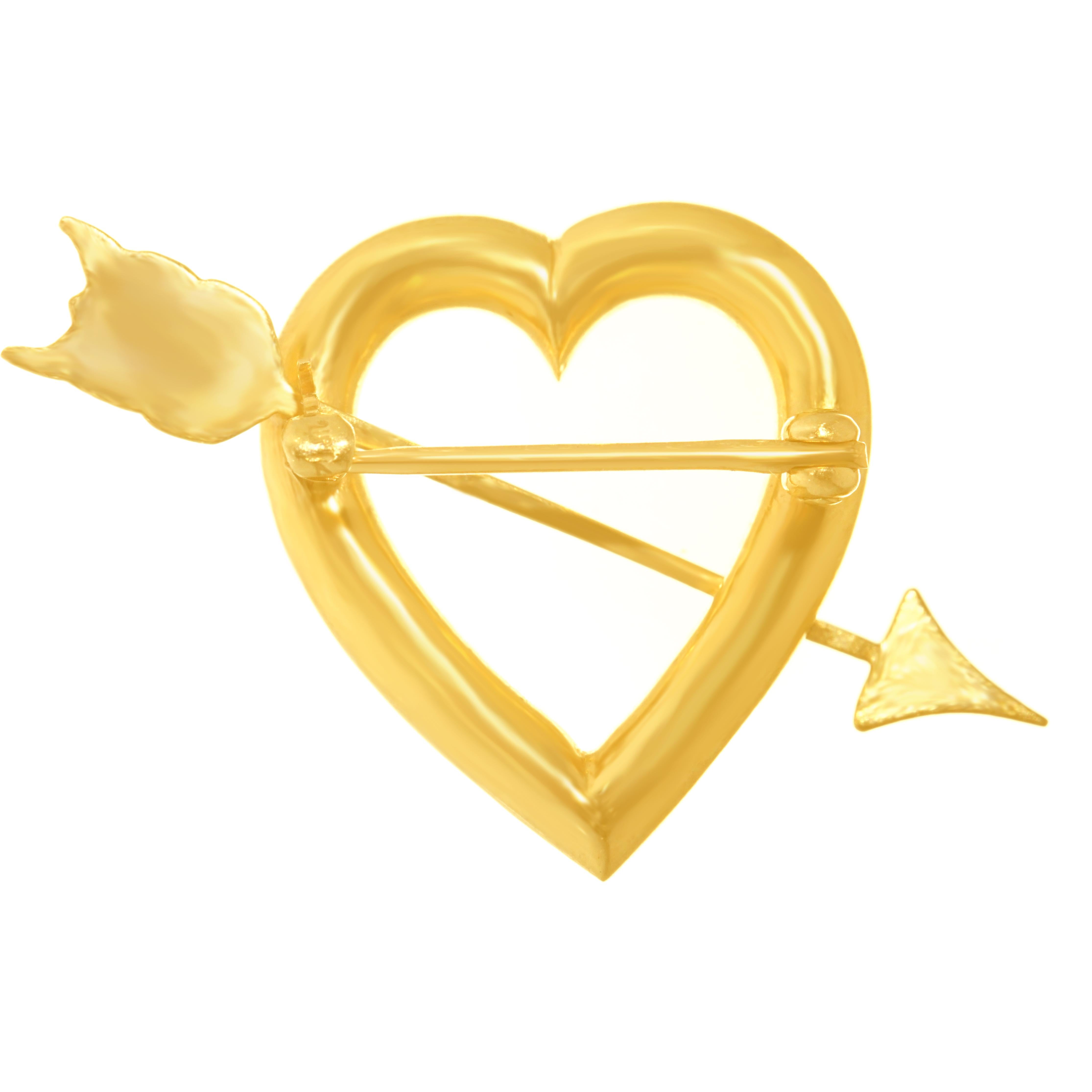 Art Deco Gold Sweet Heart Pin 3