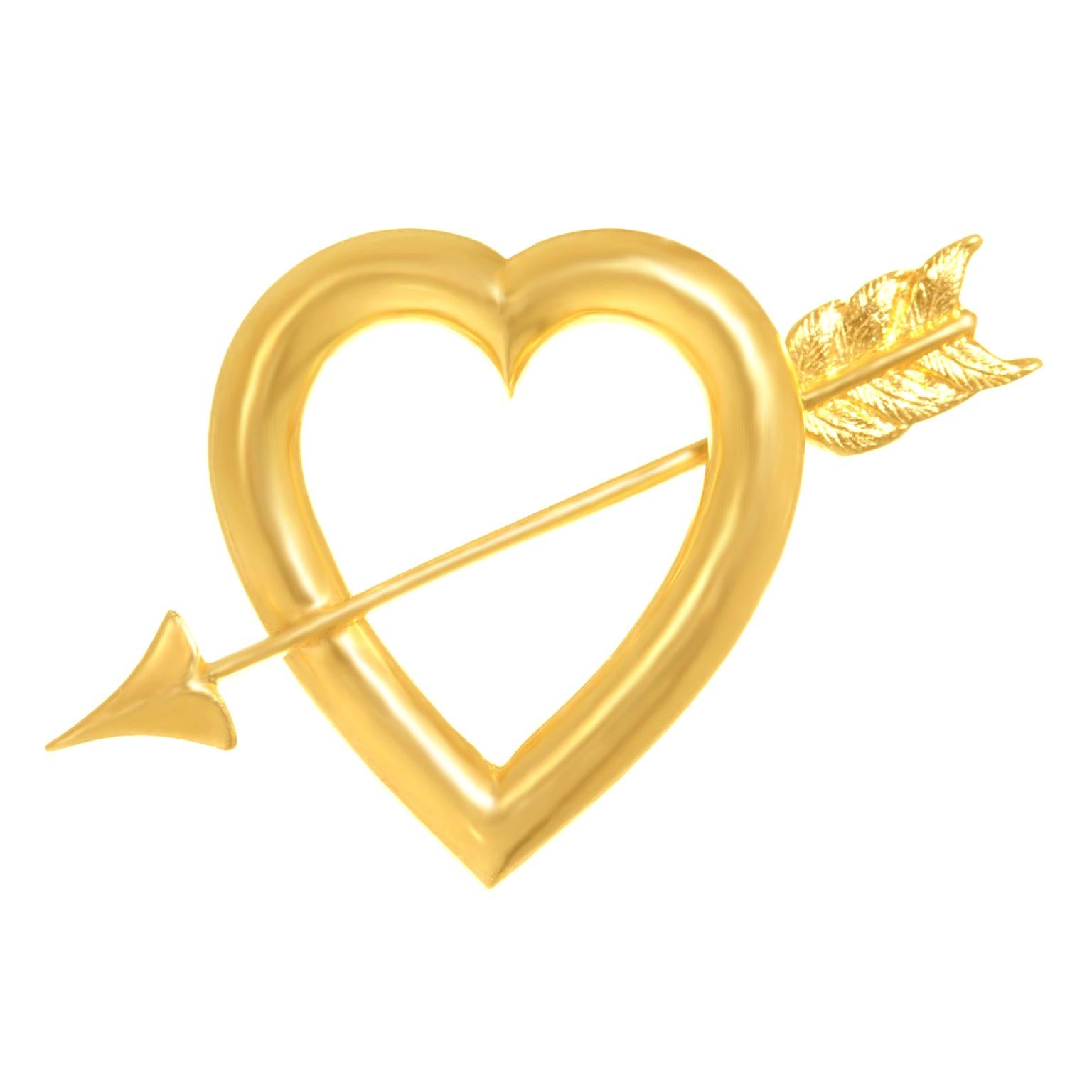 Art Deco Gold Sweet Heart Pin