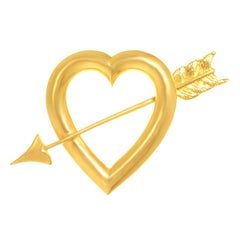 Art Deco Gold Sweet Heart Pin