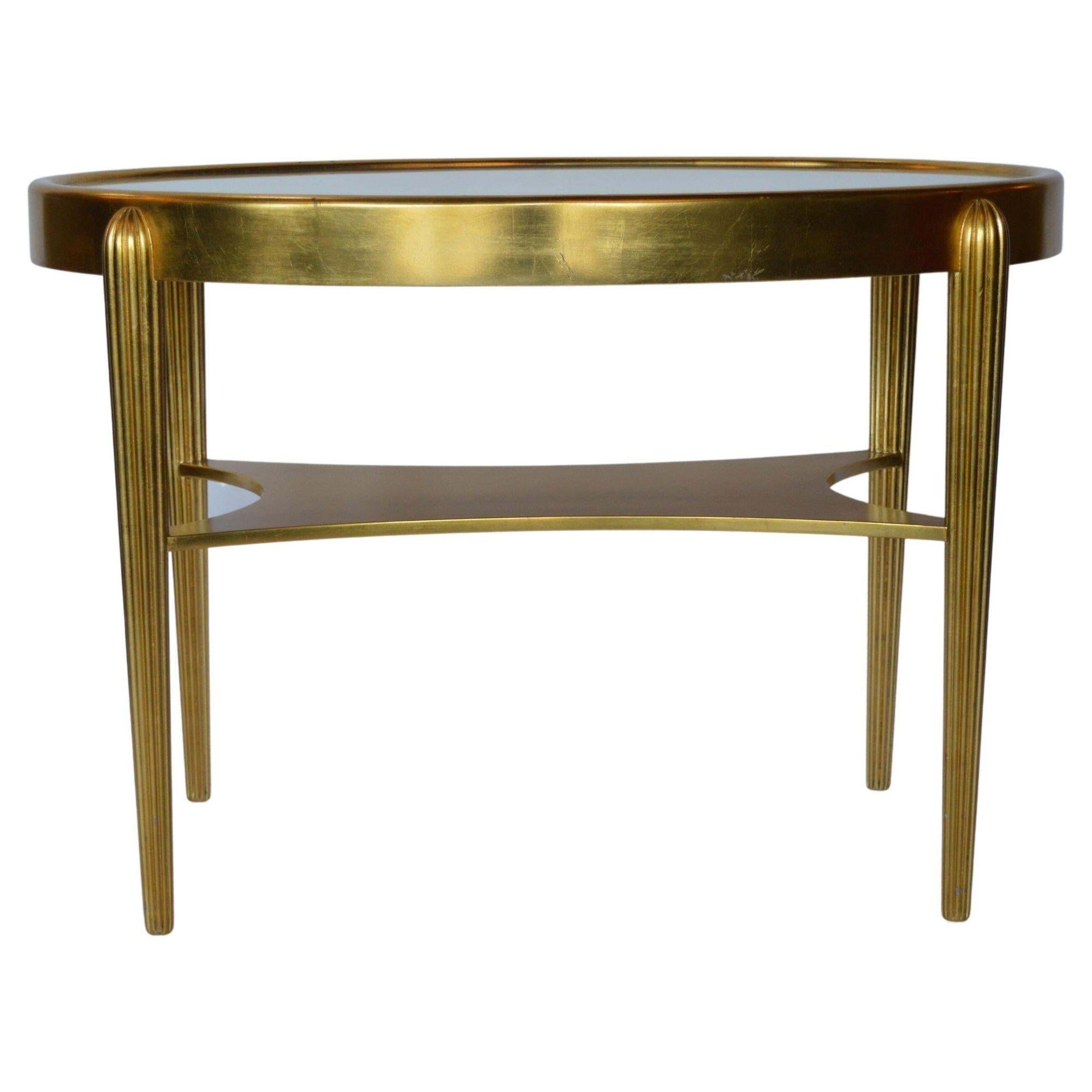 Gold-Tisch im Art déco-Stil mit Glaseinsatz im Zustand „Gut“ im Angebot in Los Angeles, CA