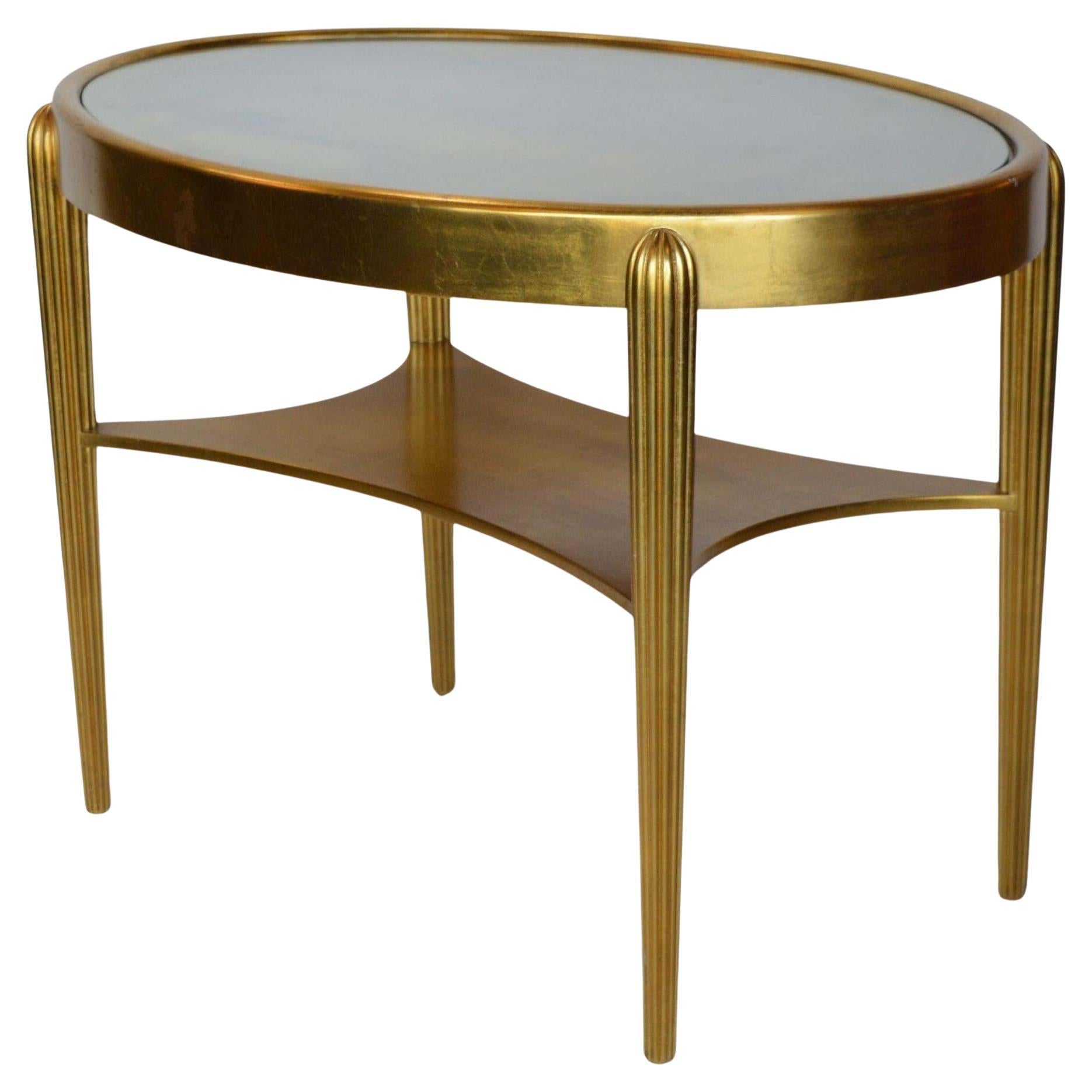 Art Deco Gold Table With Glass Insert