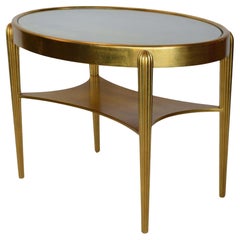 Art Deco Gold Table with Mirror Insert